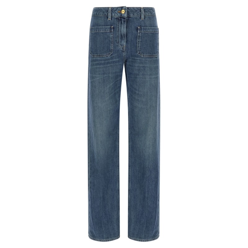 Logo embroidery jeans