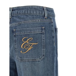 Logo embroidery jeans