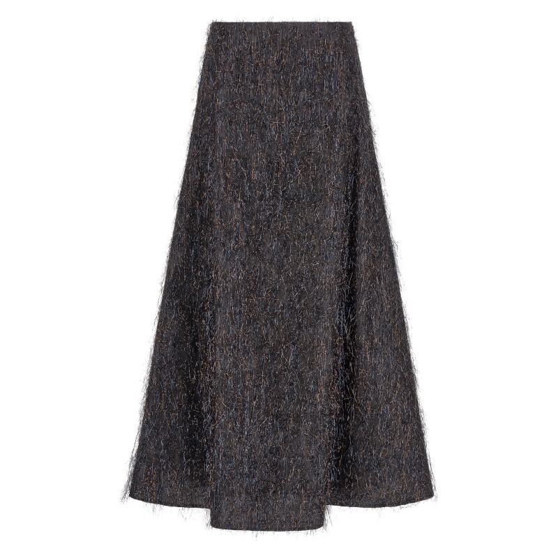 Skirt with metallic fringes