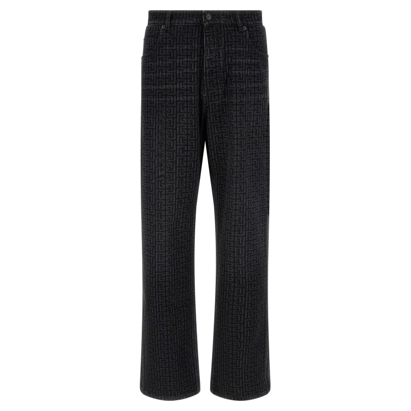 Monogram pattern jeans