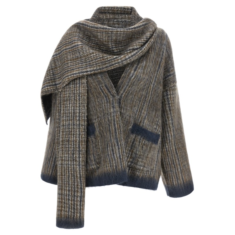 Cardigan with scarf