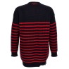 Destroyed effect striped cardigan
