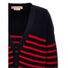 Destroyed effect striped cardigan