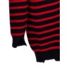 Destroyed effect striped cardigan