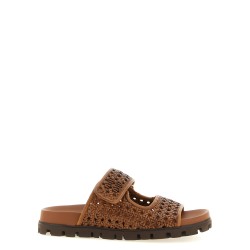 Braided leather sandals