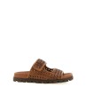 Braided leather sandals