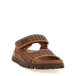 Braided leather sandals
