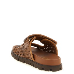 Braided leather sandals