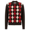 Diamond-shaped collar cardigan