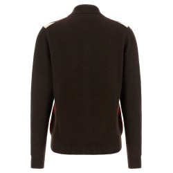 Diamond-shaped collar cardigan