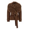 Shearling neck coat