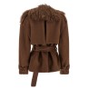 Shearling neck coat