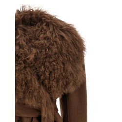 Shearling neck coat