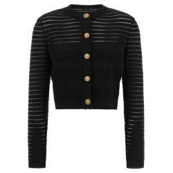 Semi-transparent stripes cardigan