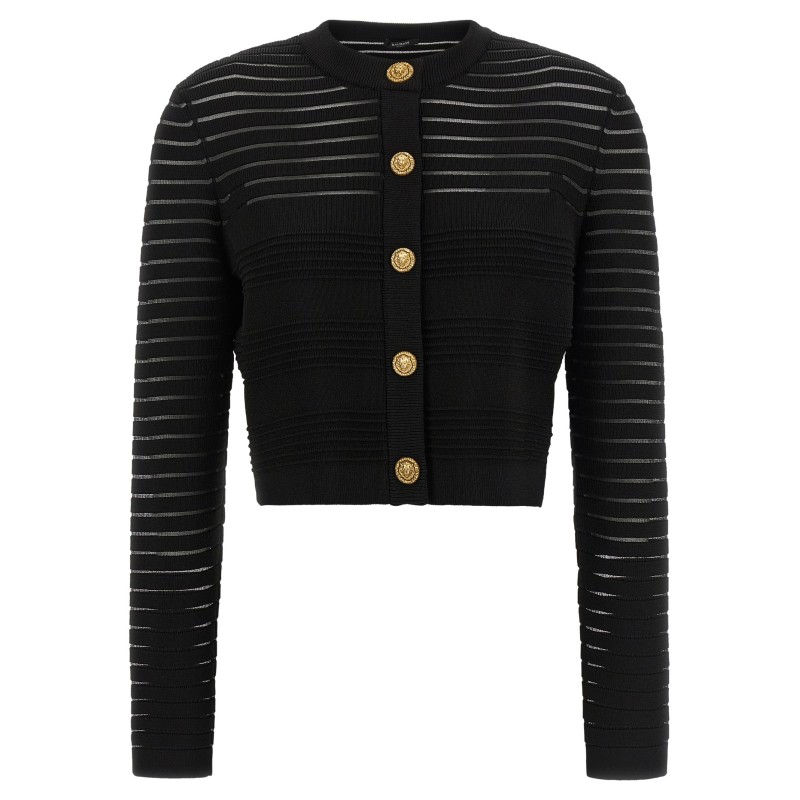 Semi-transparent stripes cardigan