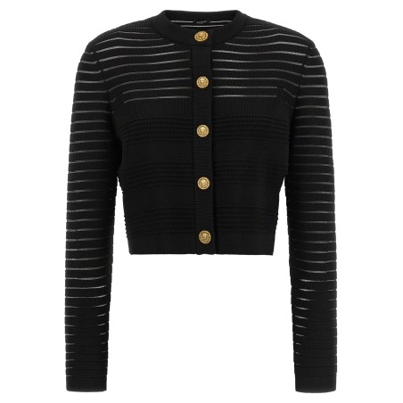 Semi-transparent stripes cardigan