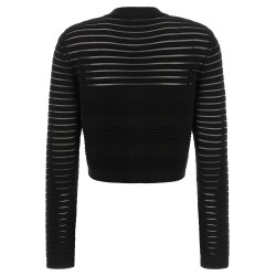 Semi-transparent stripes cardigan