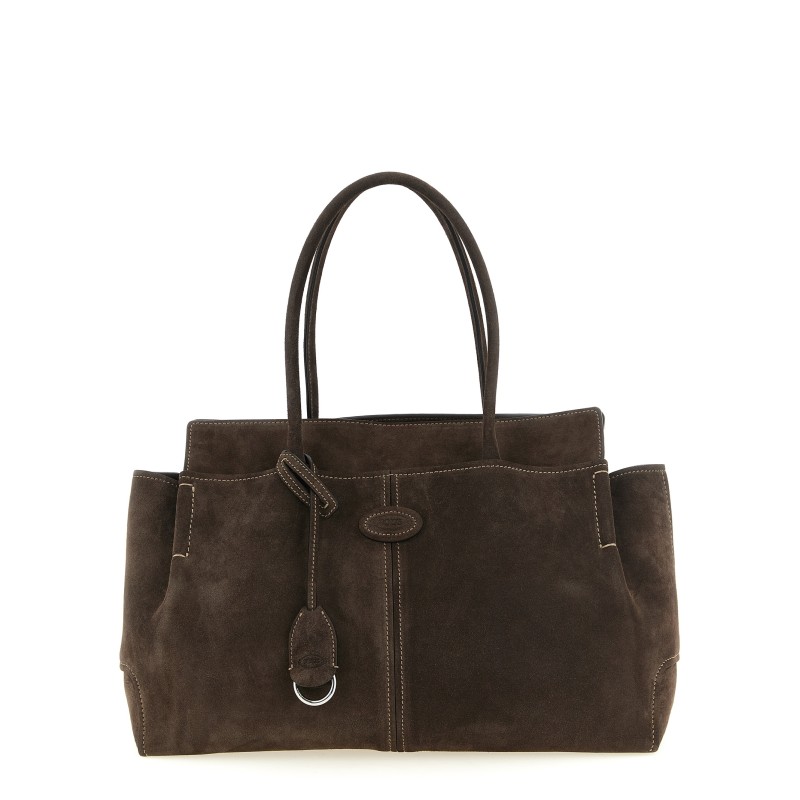 Medium suede shopping bag