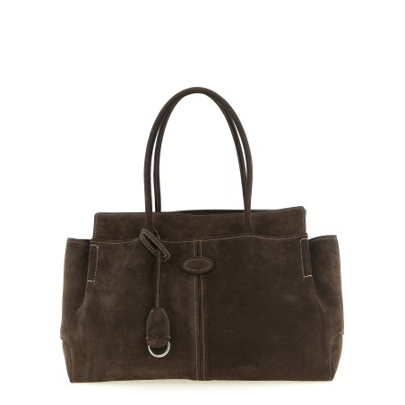 Medium suede shopping bag