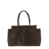 Medium suede shopping bag