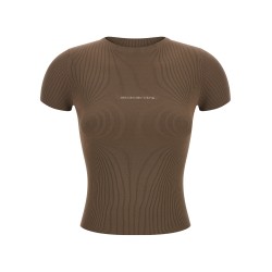 Ribbed T-shirt with logo