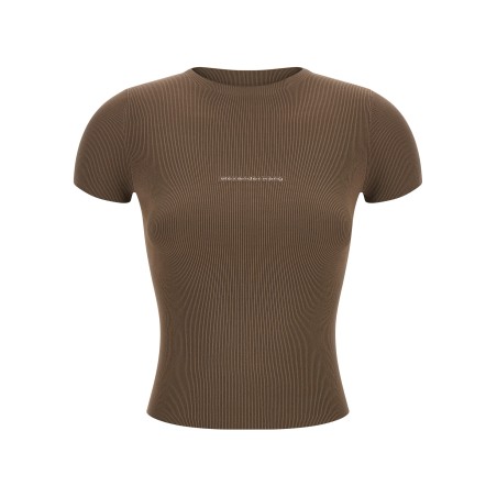 Ribbed T-shirt with logo