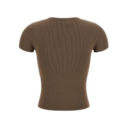 Ribbed T-shirt with logo
