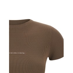 Ribbed T-shirt with logo