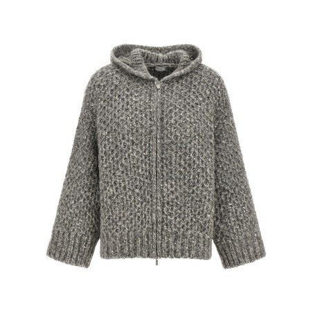 Zipped hooded cardigan