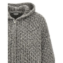 Zipped hooded cardigan