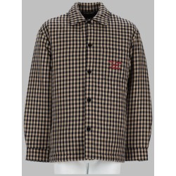 OVERSHIRT "SLOGAN" IN COTONE CHECK