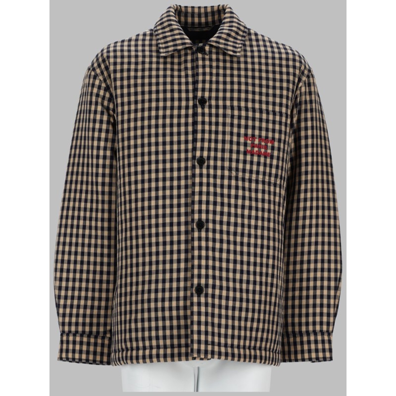 OVERSHIRT "SLOGAN" IN COTONE CHECK