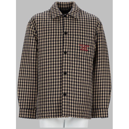 OVERSHIRT "SLOGAN" IN COTONE CHECK