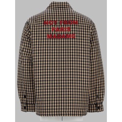 OVERSHIRT "SLOGAN" IN COTONE CHECK
