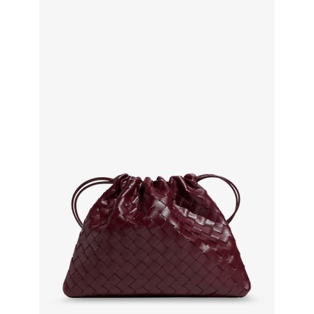 Medium Dustbag leather clutch bag with woven effect