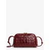 Concert Pouch Leather Shoulder Bag with Intrecciato Pattern