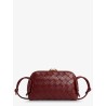 Concert Pouch Leather Shoulder Bag with Intrecciato Pattern