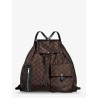 Nylon and leather backpack with Triomphe print