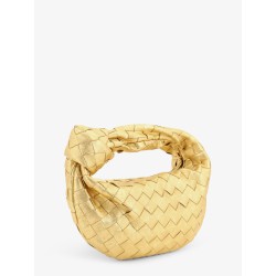 Mini Jodie leather handbag with a foggy mirror effect braided motif