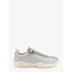 Nylon and suede sneakers with embroidered logo