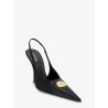 Louis patent leather pumps with logo tag