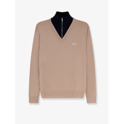 Cashmere sweater with logo inlay