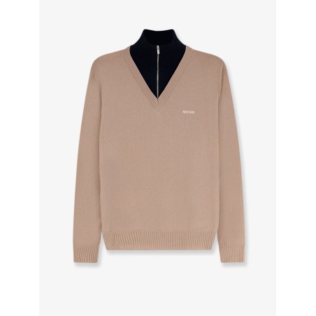 Cashmere sweater with logo inlay