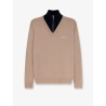 Cashmere sweater with logo inlay