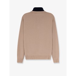 Cashmere sweater with logo inlay