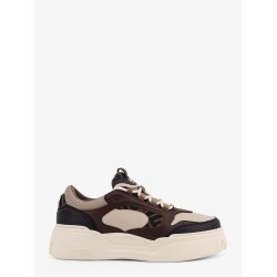 Fendi Force leather sneakers with jacquard FF fabric inserts