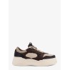 Fendi Force leather sneakers with jacquard FF fabric inserts