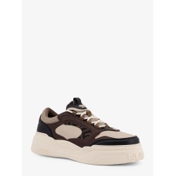 Fendi Force leather sneakers with jacquard FF fabric inserts
