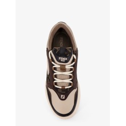 Fendi Force leather sneakers with jacquard FF fabric inserts