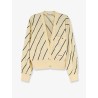 Wool blend cardigan with striped detail